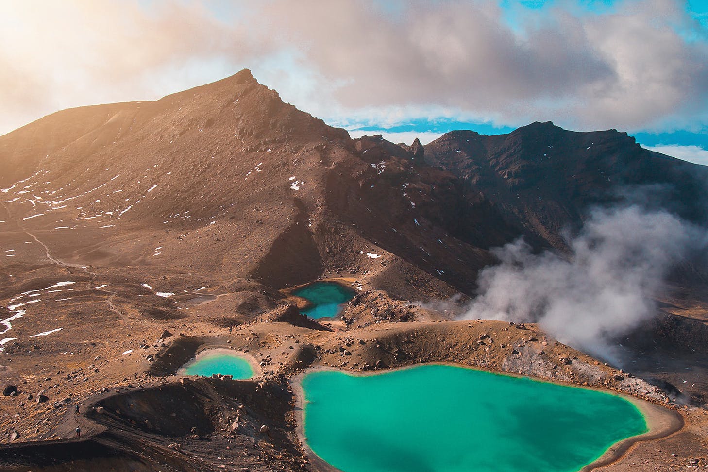 The stunning blue lakes of Ruapehu on the Tongariro alpine crossing.